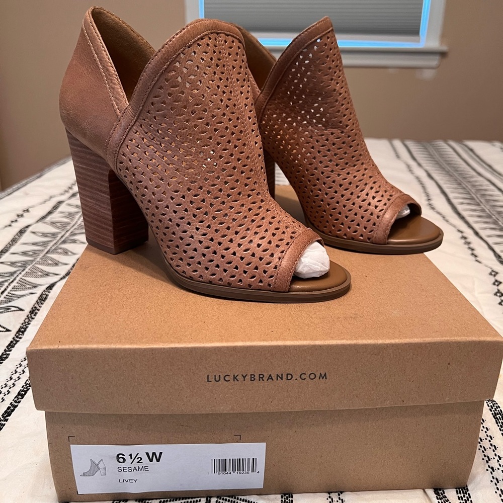 Lucky Brand Open Toe Booties